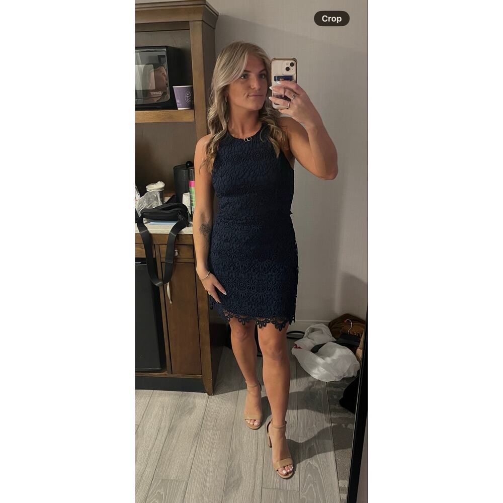 Blue lace mini dress Guess size